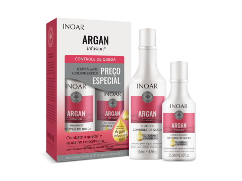 Inoar Argan Infusion Loss Control Duo Kit Rinkinys slenkantiems plaukams 500ml + 250ml